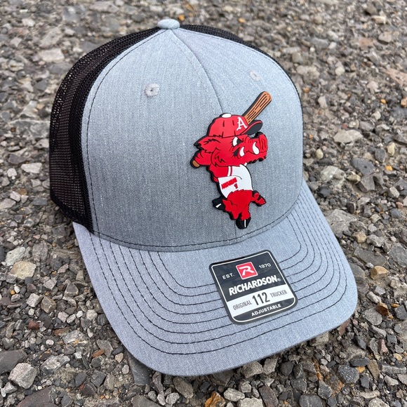 Ribby at Bat 3D Snapback Trucker Hat- Grey/ Black - Picture 2 of 3